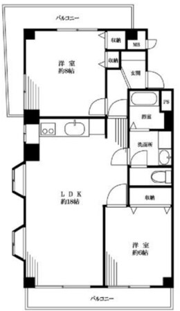 パレス三鷹の物件間取画像